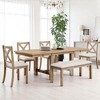 82" 6-Piece Extendable Dining Table Set with Removable Leaves, Footrest, 4 Upholstered Chairs and Bench, Kitchen Table Set for Dining Room - 2 of 4