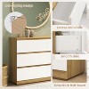 6 Drawer Double Dresser, Wide Chest Antique White Chest of Drawers, Wood Drawer Organizer for Bedroom, Living Room, Hallway, Entryway - 2 of 4