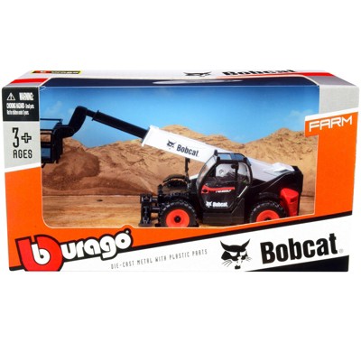Bobcat T40.180SLP Telescopic Handler with Man Platform Black and White Diecast Model by Bburago