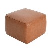 PAGED 30 Inch PU Leather Ottoman, Modern Square Vanity Chair Footrest Ottoman with High-density Foam Padding for Living Room, Bedroom - 2 of 4