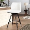 Bekrvio 26" Swivel Counter Height Bar Stools Set of 1/2/3/4, Faux Leather or Velvet Upholstered with V-Shaped Metal Base for Kitchen Island - 2 of 4