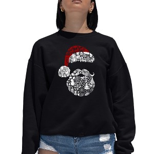 LA Pop Art Santa Pics - Women's Word Art Crewneck Sweatshirt - 1 of 4