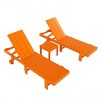 WestinTrends Ashore 2pcs Modern Poly Reclining Chaise Lounge With Wheels plus 1pc side table - 3 of 4