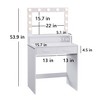 Fortune Candy 53'' Tall Compact Makeup Vanity Desk with Mirror and Lights, Small-Space Friendly Dressing Table with Drawer, 3 Light Modes, White - 3 of 4