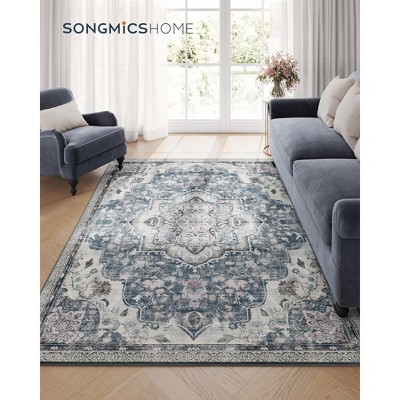 5x7 FT Vintage Traditional Area Rug - Non-Slip Low Pile Carpet, Soft Machine Washable Home Decor