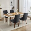 VYNXARIA Set of 2 Dining Chairs  Dinner Chair ,Comfy Fabric Upholstered Accent Chair for Kitchen , Dining Room with Curved  Wood Legs,  Black - 3 of 4