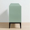 Modern Wooden Sideboard Cabinet with 4 Doors, Adjustable Shelves & Textured Aluminum Handles, Storage Buffet for Kitchen, Dining Room, Living Room - 4 of 4