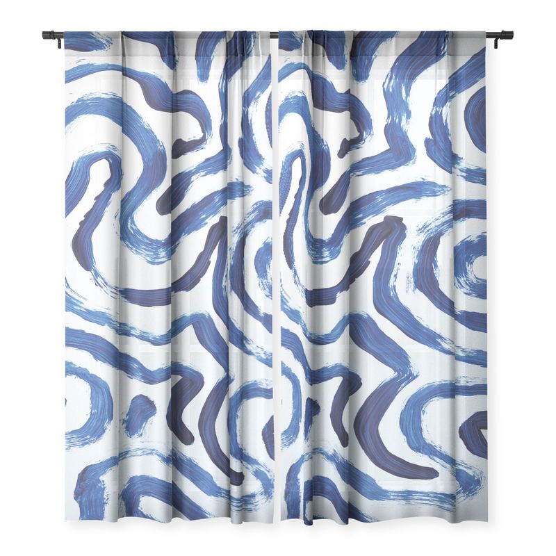 Dan Hobday Art Blue Minimal Single Panel Sheer Window Curtain - Society6, 3 of 7