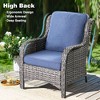 HOMLUX Outdoor Patio Furniture Conversation Set 5 Pieces All Weather Wicker High Back Couch with Ottomans - 4 of 4
