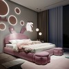 Full Size Upholstered Platform Bed with Cartoon Ears Shaped Headboard and Light - 2 of 4