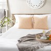 2pc 18"x18" Tonal Recycled Cotton Square Throw Cover Honey Gold/Off-White - Design Imports: Decorative Stripe, Zippered - 3 of 4