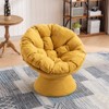 FONTOI Oversized Swivel Accent Chair, Swivel Barrel Chair, Upholstered Wingback Chair for Bedroom Living Room, Yellow, 33"*31.5"*37" - 2 of 4