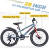 NicBex 20"Kids Mountain Bike with Suspension Fork for Kids&Teens,Steel Frame,Shimano 7 Speeds with Dual Disc Brakes,Durable Wide Tires - 4 of 4