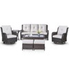7 Piece Patio Furniture Set with Swivel Chairs, Rattan Wicker Outdoor Conversation Set with Patio Couch Swivel Chair Coffee Table End Table Ottoman - 3 of 4