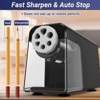 Aoibox Electric Pencil Sharpener with 6 Holes, Auto Stop for Classroom, Heavy Duty Sharpener for Colored Pencils, 7000 Sharpenings,Saves Pencils,Black - 3 of 4