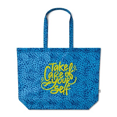 'Take Care of Yourself' Packable Tote Bag Blue - Tabitha Brown for Target