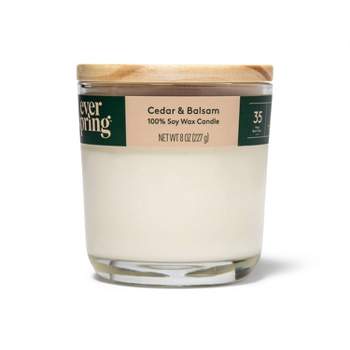 2-Wick Cedar & Balsam 100% Soy Wax Candle - 8oz - Everspring™