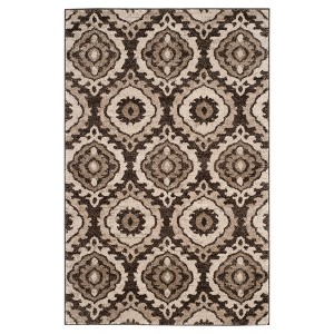 Brown/Creme Abstract Loomed Accent Rug - (3