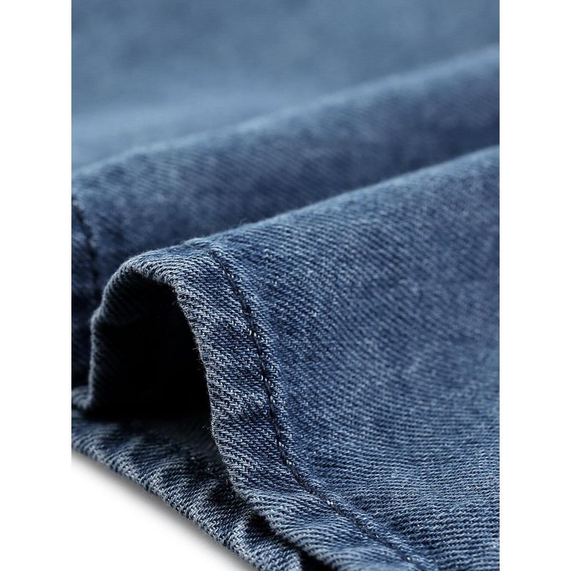 Agnes Orinda Women's Plus Size Denim Long Sleeve Button Down Jean Pockets Shirts, 5 of 6