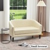 KINWELL 50"W Tufted Faux Leather Upholstered Small Loveseat Sofa - 3 of 4