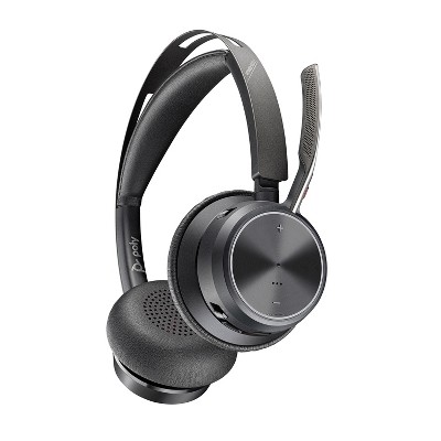Poly Voyager Focus 2 UC USB-C Headset (Plantronics) - Bluetooth Dual-Ear (Stereo) Headset with Boom Mic - USB-C PC / Mac Compatible - Active Noise Canceling - Works with Teams, Zoom & more