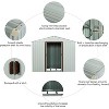 Acekool 8x4 FT Metal Outdoor Storage Shed, Sliding Lockable Door, 4 Vents, Aluminum Frame, White - 3 of 4
