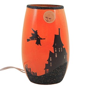 Stony Creek 5.0 Inch Halloween Pre-Lit Small Vase. Witch Cat Haunted Moon Novelty Sculpture Lights - 1 of 3