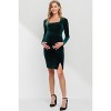 Hello Miz Women's Velvet Long Sleeve Square Neck Maternity Mini Dress - 4 of 4