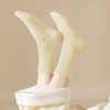 Alilang Women's Classic Crew Socks Cable-Knit Cotton for Casual Stability and Comfort 2 Pairs - 2 of 4