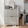 Modern Freestanding Shoe Cabinet with 2 Flip Drawers and Adjustable Shelves, Compact Shoe Rack for Entryway or Small Spaces–The Pop Home - 2 of 4