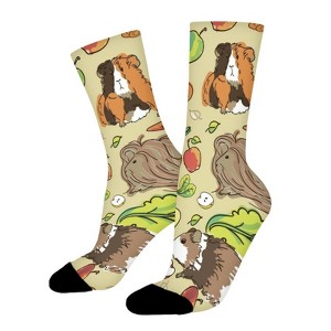 Guinea Pigs Pets Food Women Printed Crew Socks Funny Funky Socks Soft Polyester Novelty Gifts for Artists Men - 1 of 1
