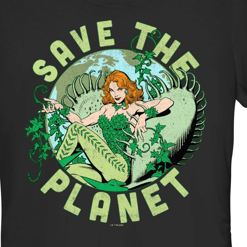 Juniors Womens Batman Save the Planet Poison Ivy T-Shirt, 2 of 5