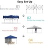 10x10 Heavy Duty Pop Up Canopy, One-Button Setup, Portable Roller Bag, Adjustable Height, Includes 1 Sidewall & 4 Weight Bags - 3 of 4