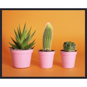 Amanti Art Cactus Trio 2 by Julia Ramiro Canvas Wall Art Print Framed 28-in. W x 23-in. H. - 1 of 4