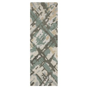 Oriental Weavers Kipton KIP08 Grey / Teal Indoor Area Rug - 2'6" x 8' - 1 of 4