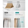 50-Pack Heavy Duty Plastic Hangers with Wide Notches & Pant Bar, 360° Swivel Hook Space Saving Closet Organizer - 4 of 4