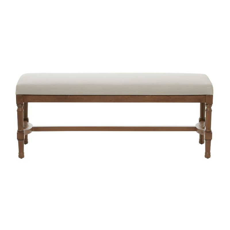 Traditional Linen Upholstered Wood Bench - Olivia & May, 4 of 8