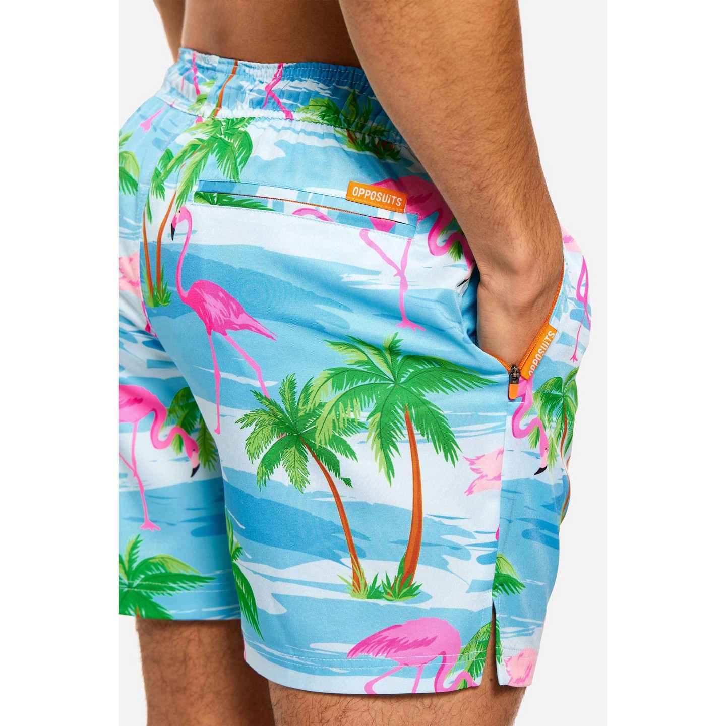 Мужские шорты OppoSuits Neon Colored Swim Shorts For Men - Neon Beach & Pool Shorts - Loose Fit - Including Drawstrings & Zippers - Green - Size Large, цвет: Разноцветный — фото 4