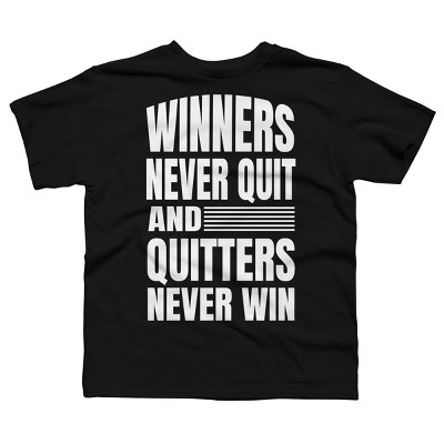 Boy's Design By Humans Winners Never Quit, Quitters Never Win By punsalan T-Shirt