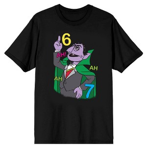 Sesame Street Count Von Count 67 Adult Black Crew Neck Short