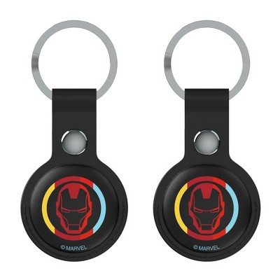 Keyscaper Marvel Avengers Sigil Black Airtag Holder 2-Pack