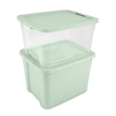 66qt Clear Latching Storage Box Light Green - Brightroom&#8482;