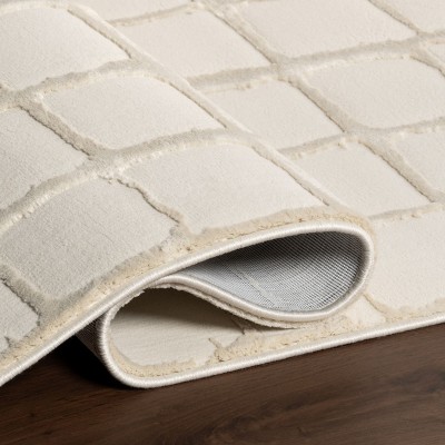 Eunice 2' x 3' Off-White Geometric Washable Area Rug