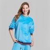 Women's Ascot + Hart Velour Graphic Pullover Sweatshirt - Blue - image 2 of 4