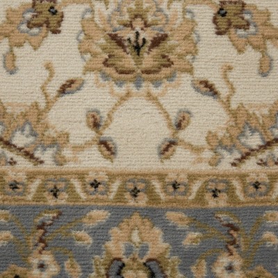 Ivory and Blue Medallion Rectangular Area Rug
