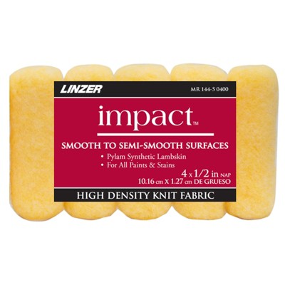 Linzer Impact Synthetic Lambskin 4 in. W X 1/2 in. Paint Roller Cover 5 pk (Case of 6)
