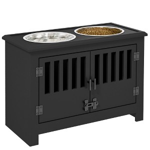 Kumasinova Large Dog Food Storage Container,Elevated Dog Bowls with Storage Cabinet Containing Large 37L Capacity,Raised Dog Bowl Stand - 1 of 4