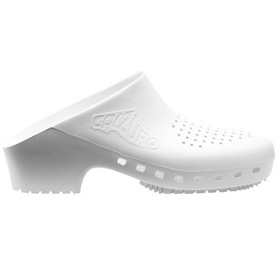 Calzuro Adult Classic Clogs With Holes White