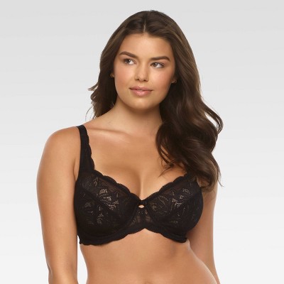 Paramour Women's Peridot Unlined Lace Bra - Black 42h : Target