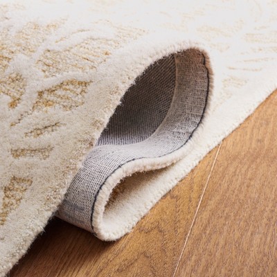 6' x 6' Gold and Ivory Hand Tufted Wool Square Rug